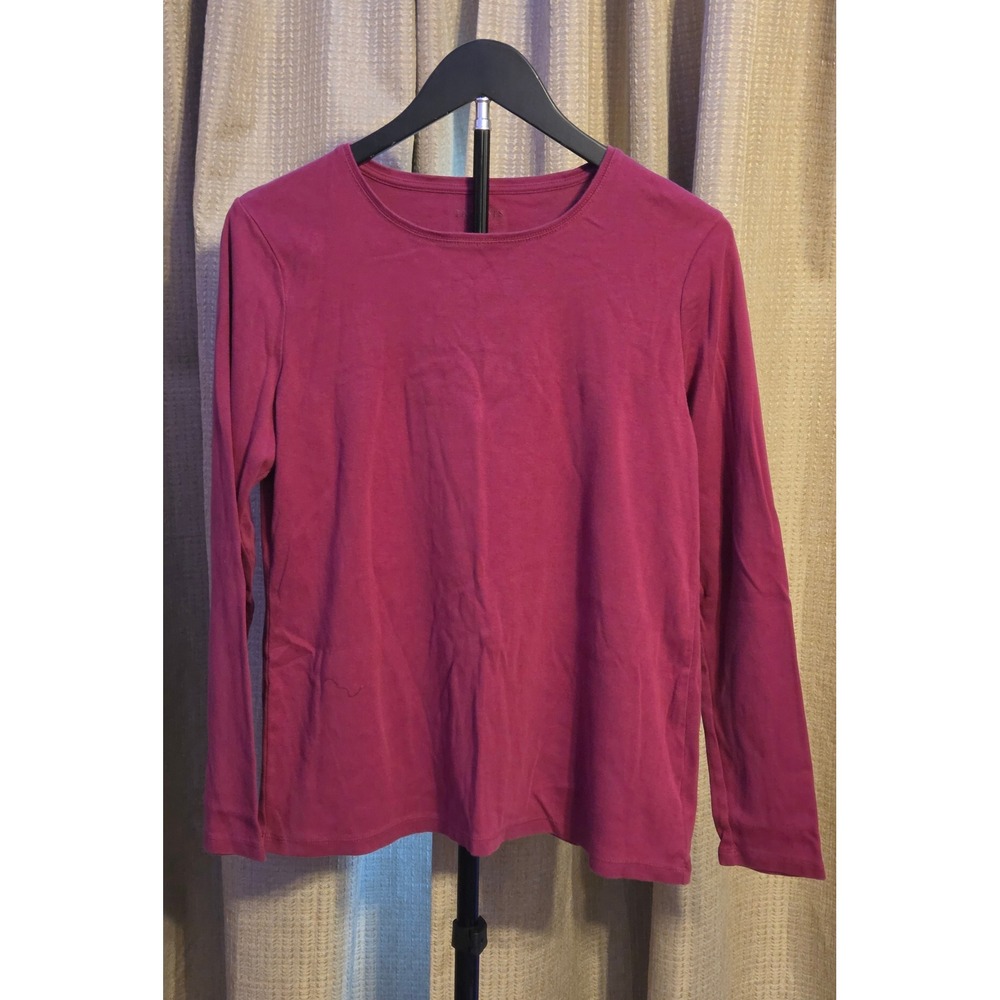 Talbots Long Sleeve T-Shirt Women's Size Large Pink Maroon